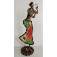 Usado, Escultura Mulher Africana Antiga Metal Dourado + Vidro Color comprar usado  Brasil 